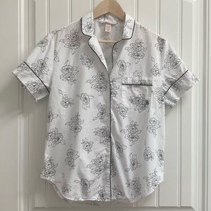 Victoria Secret B&W Floral Peony Cotton PJ set